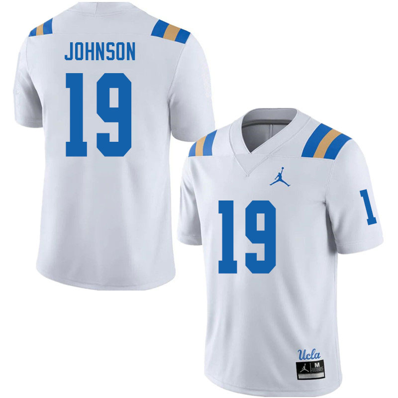 Jordan Brand Men #19 Alex Johnson UCLA Bruins College Football Jerseys Sale-White - Click Image to Close